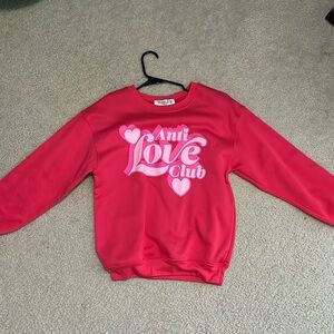 pink valentine’s day crew neck size medium